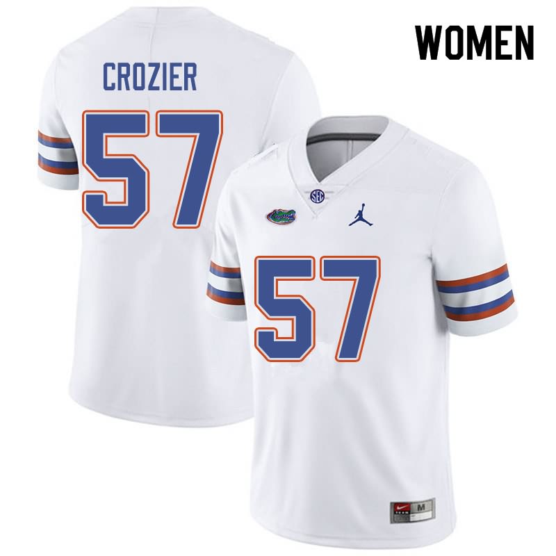 Women's NCAA Florida Gators Coleman Crozier #57 Stitched Authentic Jordan Brand White College Football Jersey SAV7765BM